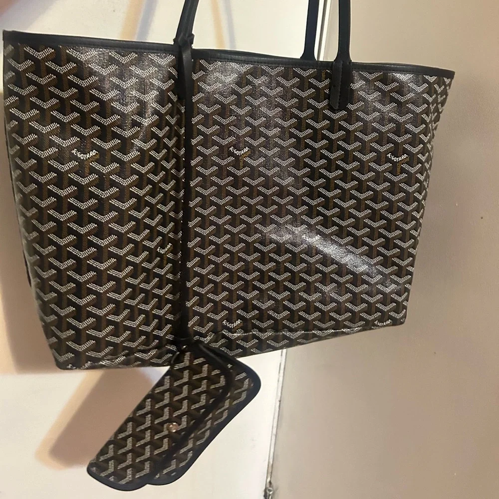 Goyard Brown and White Patterned Tote - Picture 4 of 5
